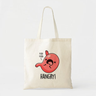 Bolso De Tela Funny Hangry Hungry Angry Stomach Pun