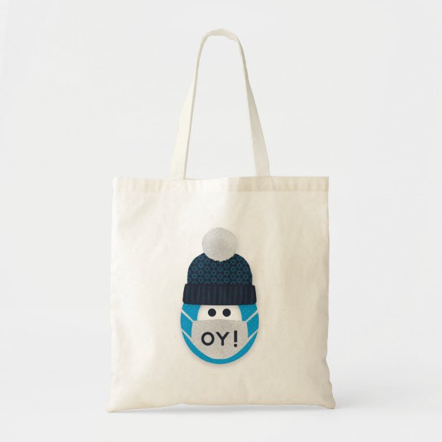 Bolso De Tela ¡Funny Hanukkah Holiday Carácter enmascarado Oy! (Frente)
