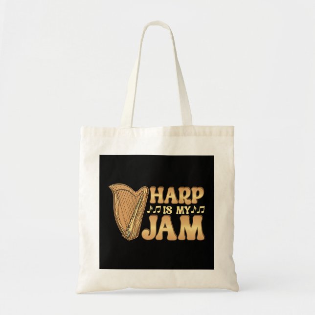 Bolso De Tela Funny Harp Player es mi música de Jam Harpist (Frente)