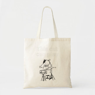 Bolso De Tela Funny Jazz Cat Drummer