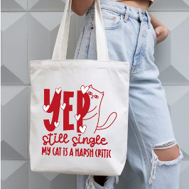 Bolso De Tela Funny Judging Cat Still Single Anti-Valentine