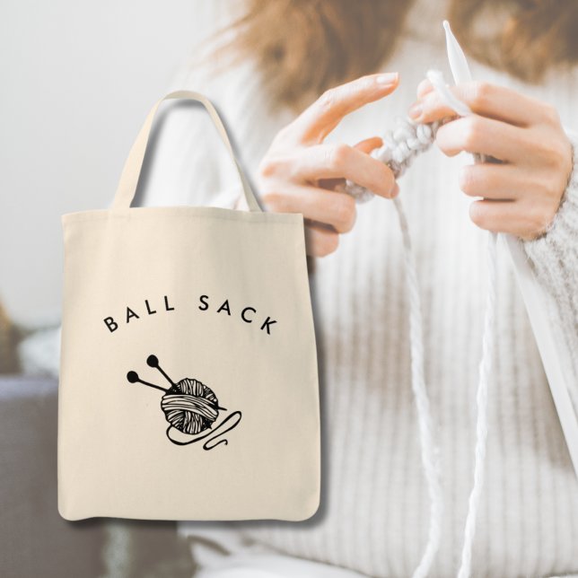 Bolso De Tela Funny Knitus Ball Sack (Funny Knitting Ball Sack Tote Bag
)
