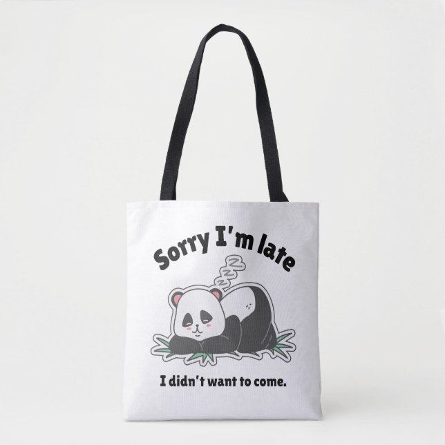 Bolso De Tela Funny Lazy Panda Design (Anverso)