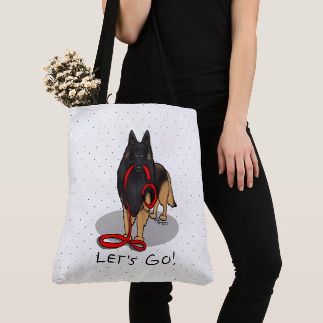 Bolso De Tela Funny Let's Go! Walk Belgian Tervuren (original) (Detalle)