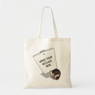 Bolso De Tela Funny Manifestante Personalizado Hedgehog con Plac