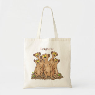 Bolso De Tela Funny meerkat ilustracion personalizado familiar