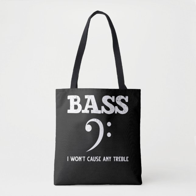 Bolso De Tela Funny Musical Treble Bass Player (Anverso)