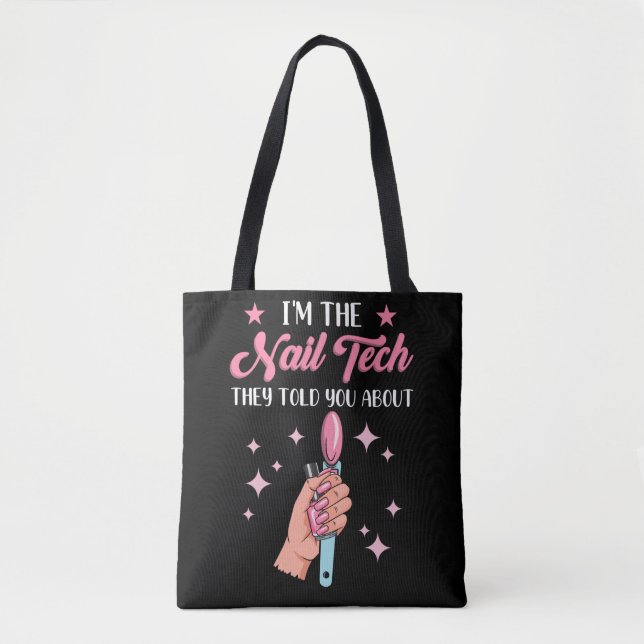 Bolso De Tela Funny Nail Tech Emlpoyee Manicure Coworker (Anverso)