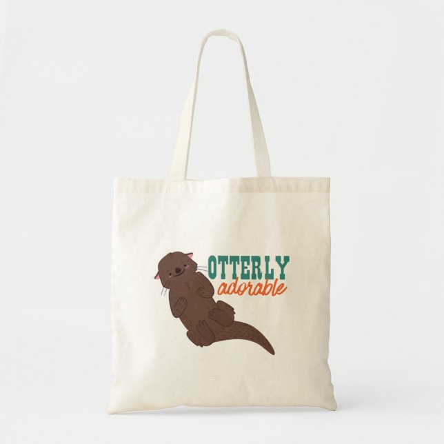 Bolso De Tela Funny Otter Personalizado Animal abiertamente Ador (Frente)