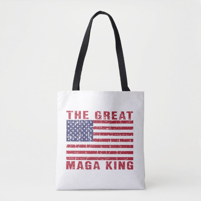 Bolso De Tela Funny partidario del Rey Trump de MAGA (Anverso)