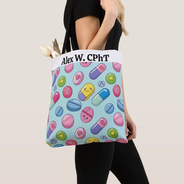 Bolso De Tela Funny Personalizado de Farmacia Personalizada CPhT (Detalle)