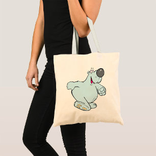 Bolso De Tela Funny Personalizado Polar Bear Cute Carácter Azul