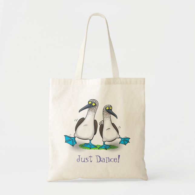 Bolso De Tela Funny pie azul boobies aves marinas bailando perso (Frente)