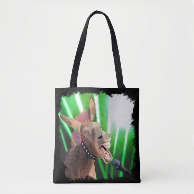 Bolso De Tela Funny Rockstar Donkey (Anverso)