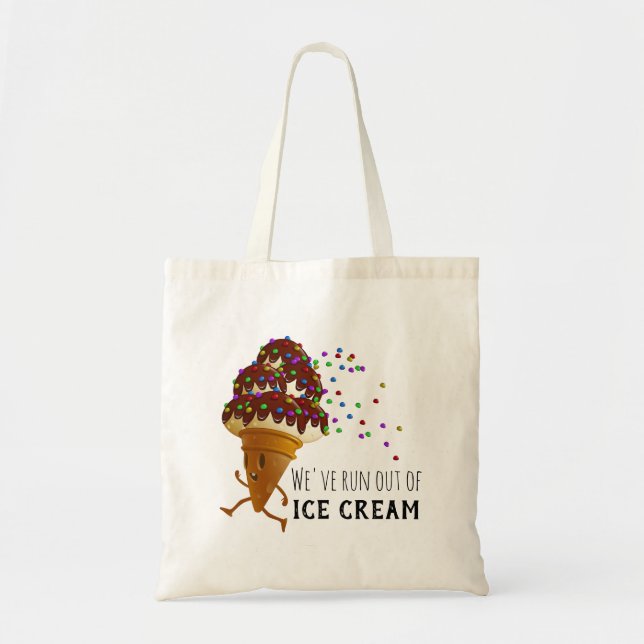 Bolso De Tela Funny Run Out of Ice Cream Cartoon (Frente)