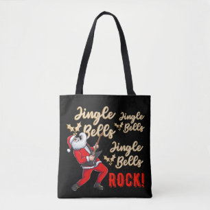 Bolso De Tela Funny Santa Claus Jingle Bell Rock Navidades