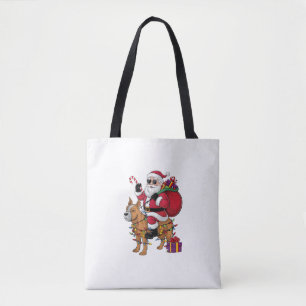 Bolso De Tela Funny Santa Riding Staffordshire Bull Terrier Dog