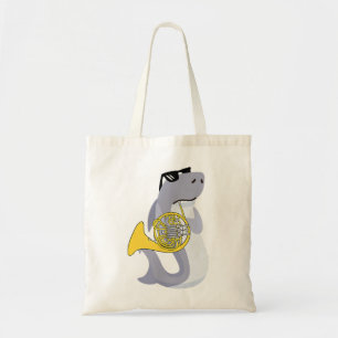 Bolso De Tela Funny Shark Wearing Sunglasses Playing French Horn