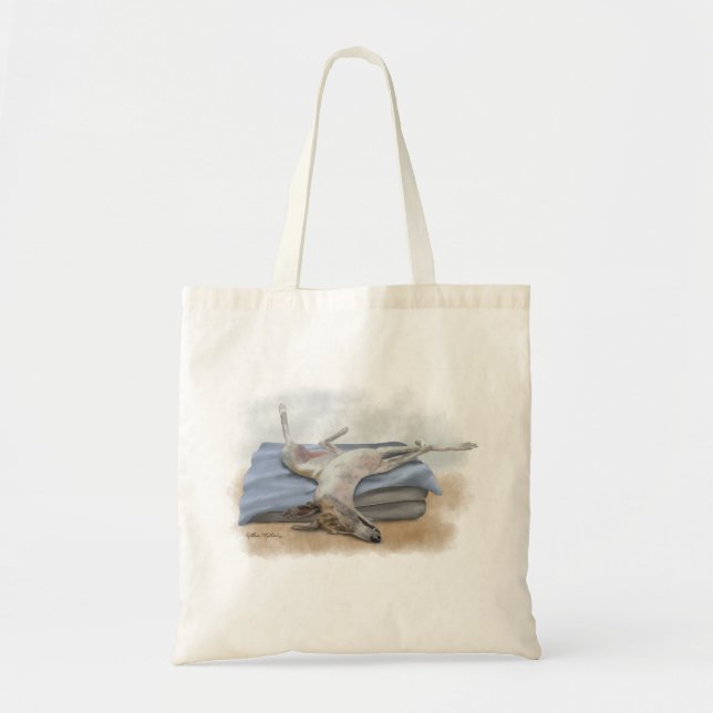 Bolso De Tela Funny Sleeping Greyhound Cartoon (Frente)