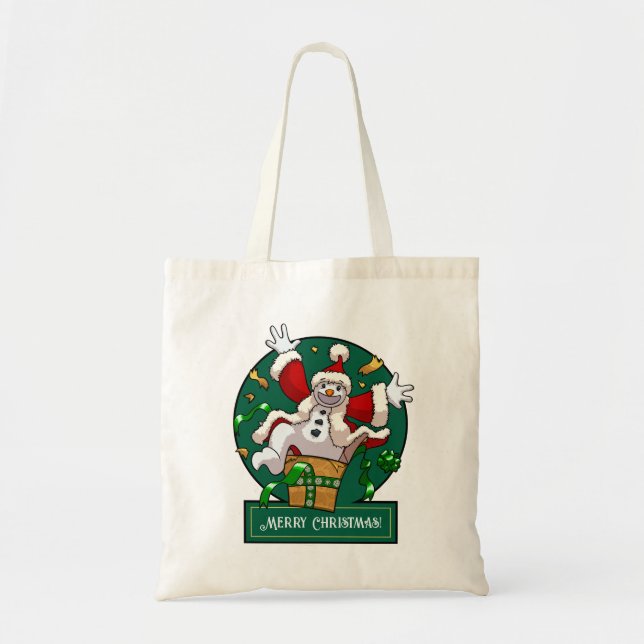 Bolso De Tela Funny Snowman Merry Christmas Surprise Cartoon (Frente)