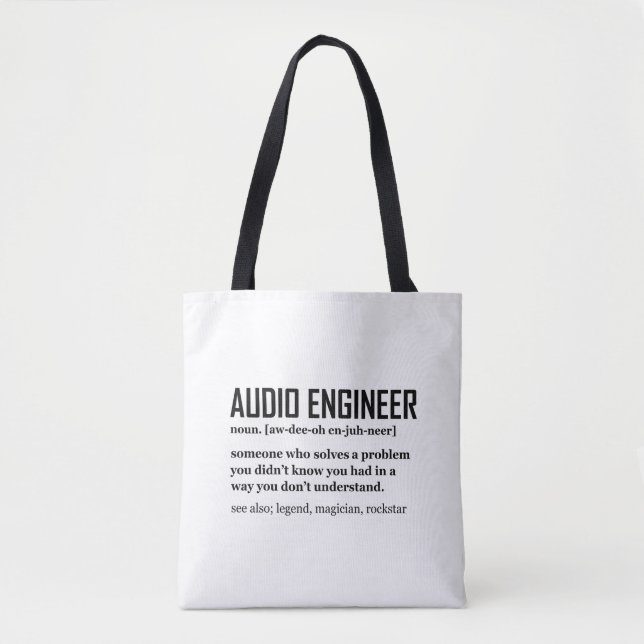 Bolso De Tela Funny Sound Engineer Audio Engineering Definition (Anverso)