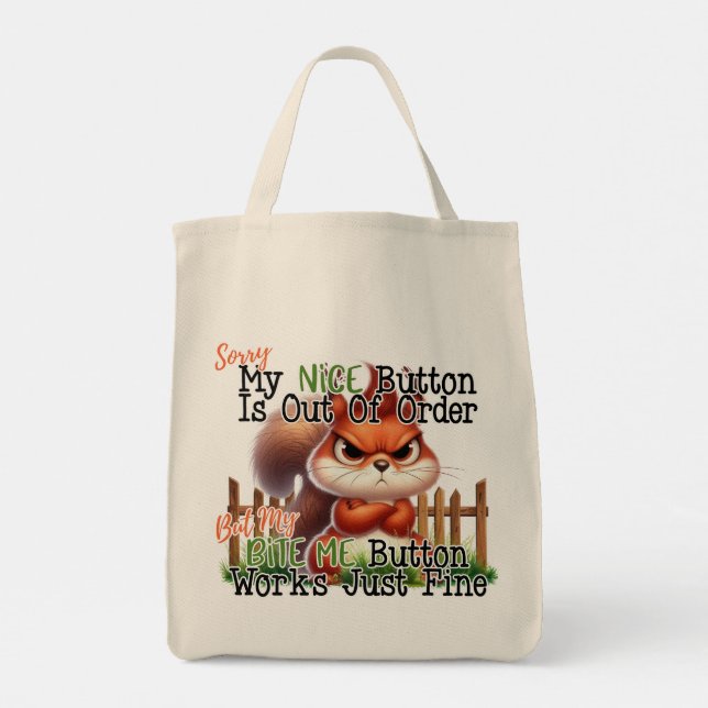 Bolso De Tela Funny Squirrel (Reverso)