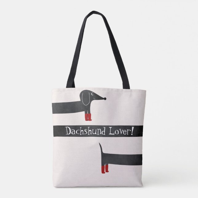 Bolso De Tela Funny Stretching Body Dachshund Lover Tote Bag (Reverso)