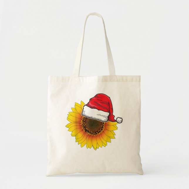 Bolso De Tela Funny Sunflower Lover Santa Hat Navidades Gift Gar (Frente)