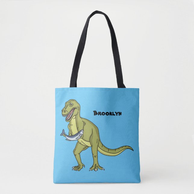 Bolso De Tela Funny T rex dinosaur ilustracion (Anverso)