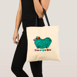 Bolso De Tela Funny Turquoise Ram Año Chino Zodiac Tote Bag