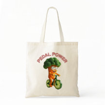 Funny Veggie Rider Design Tote Bag