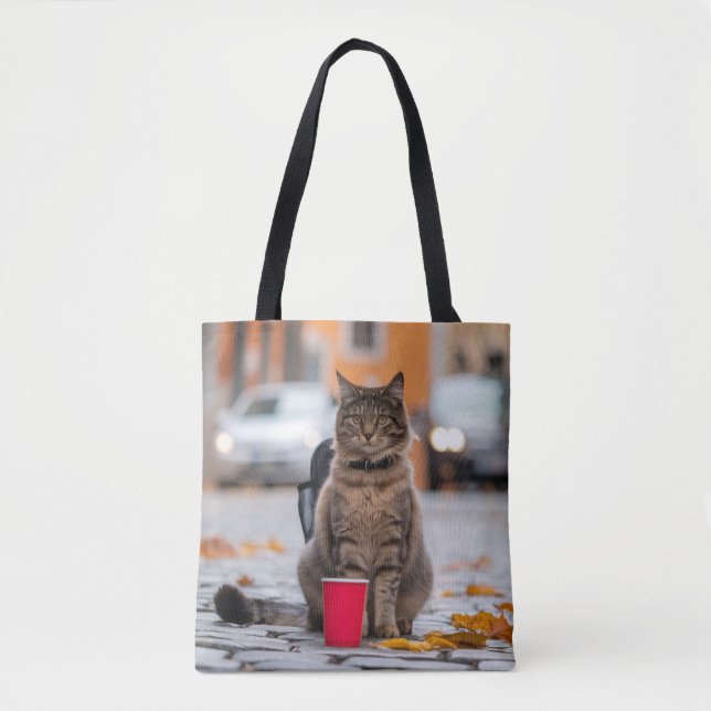 Bolso De Tela Furry Friends in Need:Stray Cat this Christmas (Anverso)