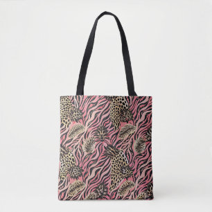 Bolso De Tela Fusión de estampado animal rosa - Patrón continuo