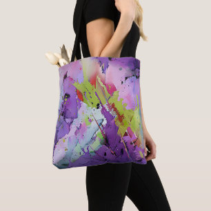 Bolso De Tela "Fusión de Hues" arte abstracto contemporáneo