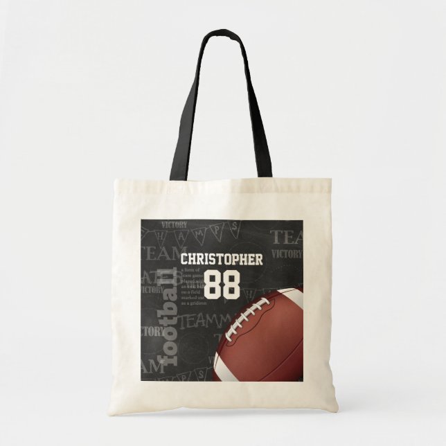 Bolso De Tela Fútbol americano personalizado de la pizarra (Frente)