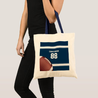 Bolso De Tela Fútbol de Jersey de franjas azul y blanca