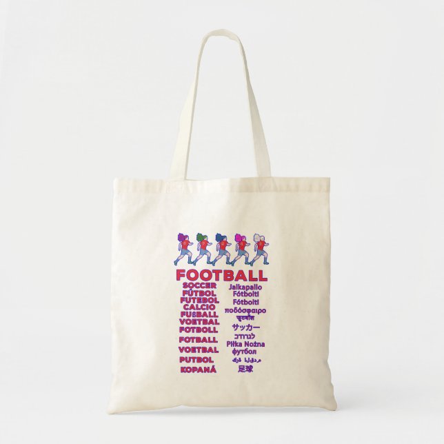 Bolso De Tela Fútbol en múltiples idiomas - Calcio Soc fußball (Frente)