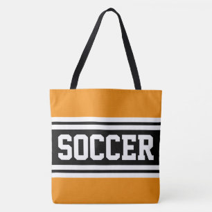 Bolso De Tela Fútbol Rayas Deportivas Amarillo Naranja Negro Bla