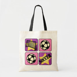 Bolso De Tela Fútbol rosado