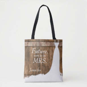 Bolso De Tela Futura Sra. En Estilo De Madera Rústica