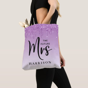 Bolso De Tela Futura Sra. Purple Purpurina Drips Personalizadas