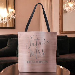 Bolso De Tela Futura Sra Rosa Gold Rubor Rosa Metalizado moderna