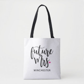 Bolso De Tela Future Mrs (Su Nombre) Black Script