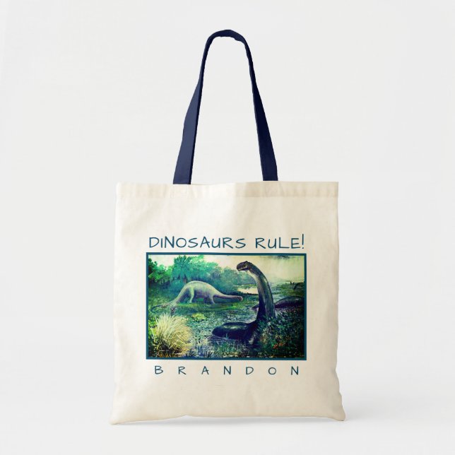 Bolso De Tela Future Paleontologist Brontosaurus Dinosaur Custom (Frente)
