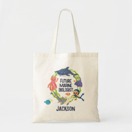 Bolso De Tela Futuro Biólogo Marino Con Nombre Plaque Tote Bag