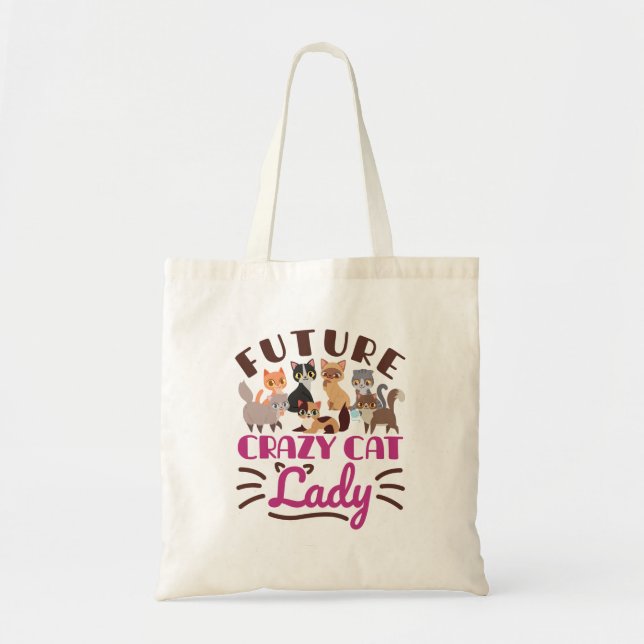 Bolso De Tela Futuro Gato Loco (Frente)