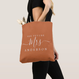 Bolso De Tela Futuro La Moda Script Nombre Personalizado Novia