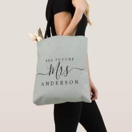 Bolso De Tela Futuro La Moda Script Nombre Personalizado Novia