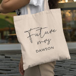 Bolso De Tela Futuro minimalista moderno Sra. personalizada<br><div class="desc">Obtén regalos geniales y personalizados de novia para la futura señora mientras espera el gran día.</div>