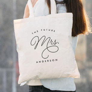 Bolso De Tela Futuro Sra. Bride Boda Calligraphy